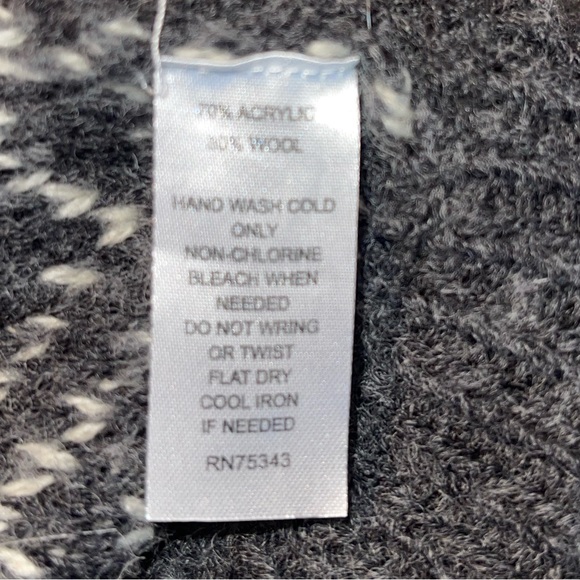 Cynthia Rowley gray and black cardigan sweater with leather trim, size medium - Picture 3 of 5